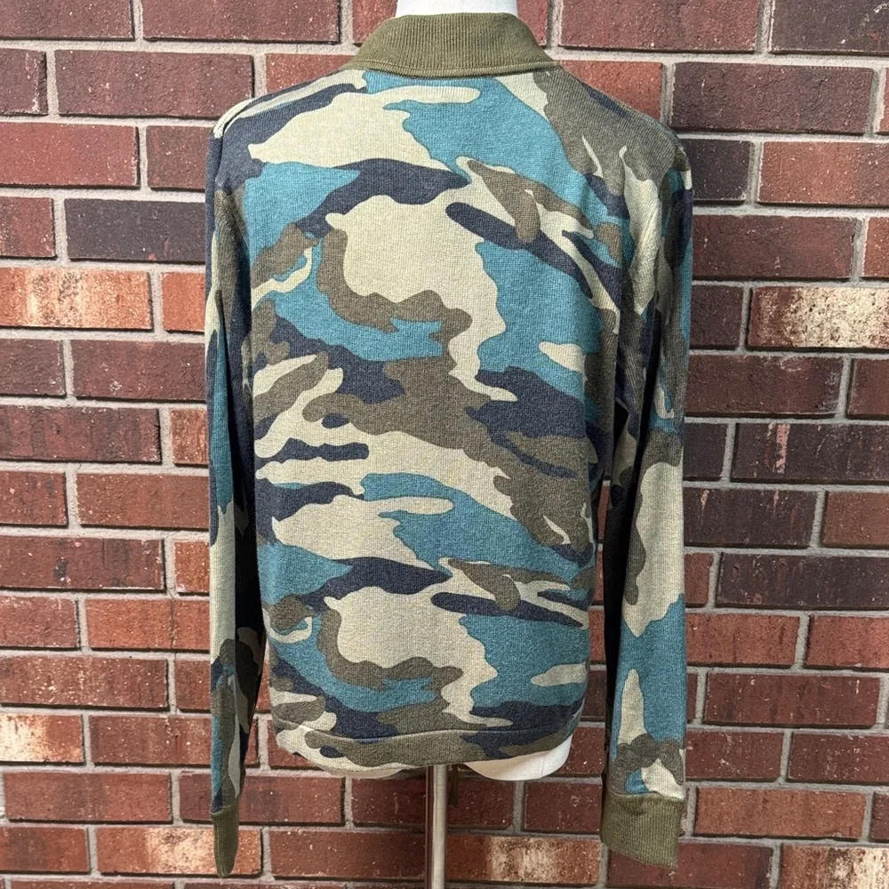 New J. Crew Camouflage Bomber Knit Sweater Jacket Size Small